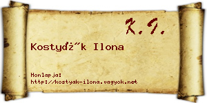 Kostyák Ilona névjegykártya